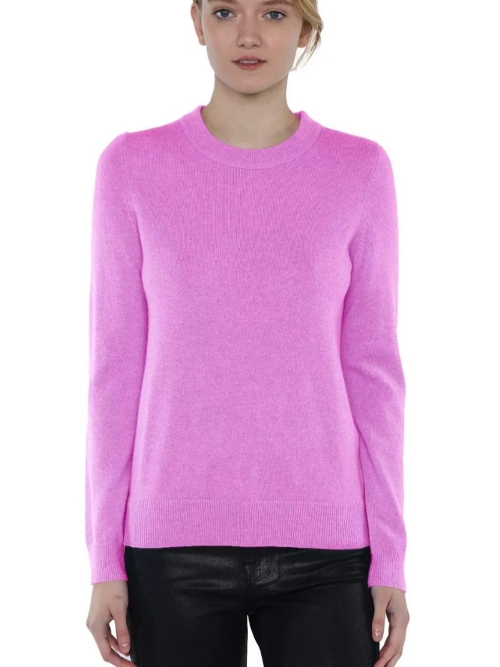 Jennie Liu Orchid Cashmere Long Sleeve Crew Neck Pullover Sweater XS - Picture 2 of 7